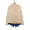 thumbnail image 2 of Women's Olive Green Cat Graphic Crewneck Sweater – Relaxed Long-Sleeve Knit Pullover-Apricot, 2 of 4