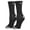 Black Gray, variant on Basix Crew Socks for Men, Comfort Athletic Fit, Mid-Calf, Cotton, Orange Black Heather