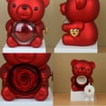 thumbnail image 3 of Preserved Flower Bear Rotating Gift Box - Cute Bear Gift Box and Exquisite Double Heart Necklace, Romantic Gift Suitable for Birthdays, Anniversary, Mother's Day, Valentine's Day and Christmas Gifts, 3 of 7