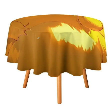 

Psyduck Round Table Cloth Washable Reusable Round Tablecloth Cartoon Fun Table Cover for Dinner Kitchen Party Picnic 36x36in