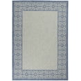 thumbnail image 2 of Nourison Garden Party Indoor/Outdoor Transitional Bordered Ivory Blue 7' x 10' Area Rug, (7' x 10'), 2 of 10