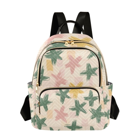 FORMRS Mini Backpack Purse for Women Travel Daypack Casual Shoulder Bag, Pastel Pink Stars