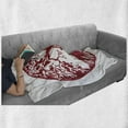 thumbnail image 6 of Tree Soft Flannel Fleece Blanket, Traditional Oak Silhouette Mythological Foliage Symbolizing Growth and Prosperity, Cozy Plush for Indoor and Outdoor Use, 50" x 70", Ruby and White, by Ambesonne, 6 of 6