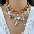thumbnail image 6 of DESIGNICE Sea Shell Starfish Pendant Necklace Statement Thick Necklace Beach Jewelry, 6 of 7
