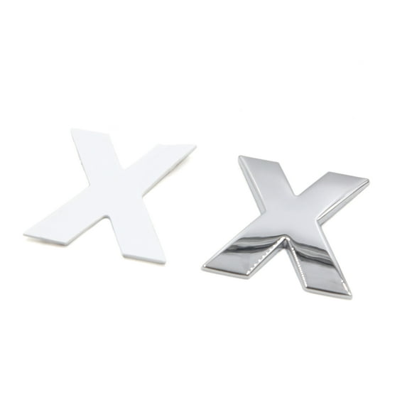 Unique Bargains Silver Tone Metal X Letter Shaped Alphabet Sticker Emblem Badge Decals for Car
