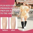 thumbnail image 4 of 4 Pairs Plus Size Compression Socks for Women & Men, Wide Calf 20-30mmhg for Circulation, Running, Nurse, Pregnant, 4 of 5
