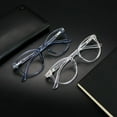 thumbnail image 6 of Blue Light Blocking Glasses, 2 Pack Computer Reading Glasses for Anti Eyestrain，Stylish Oval Frame, Anti Glare(Clear + Clear Blue, +0.25 Magnification), 6 of 6