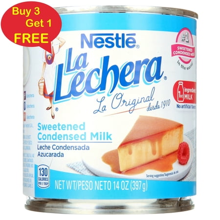 Nestle La Lechera Sweetened Condensed Milk for Baking Holiday Dessert, 14 oz Can.Buy 3 Get 1 Free.