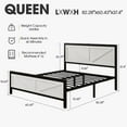 thumbnail image 2 of Rustic Bed Frame Queen Size with Barn Door Headboard, LED Bed Frame with Charging Station, Industrial Platform Metal Bed Frames, No Box Spring Needed, Easy Assembly, White, 2 of 7
