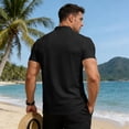 thumbnail image 5 of Men’s Short Sleeve Polo Shirt with Pocket Classic Fit Soft Cotton Material Three Button Placket Collar, 5 of 7