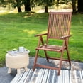 thumbnail image 3 of Northlight Set of 2 Acacia Folding Chairs Outdoor Patio Furniture 42", 3 of 7