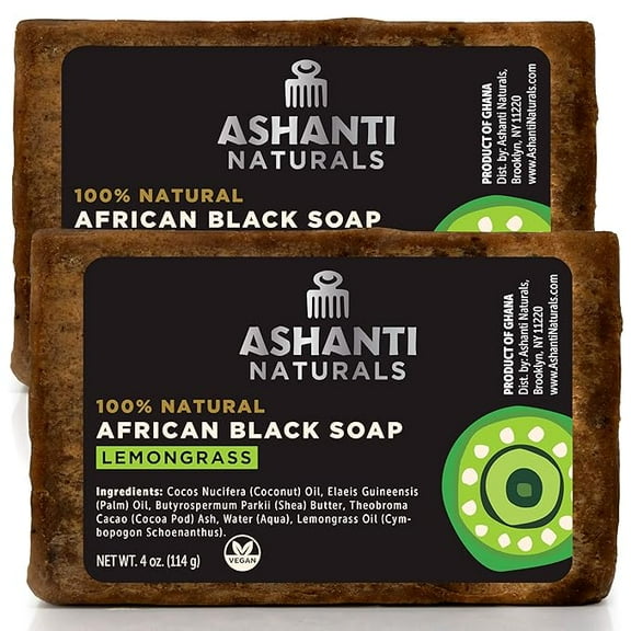 100% African Black Soap Bars - Lemongrass