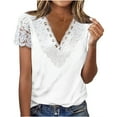 thumbnail image 1 of Mujeres moda verano Sexy pliegue impreso regular mujeres manga corta cuello en V botón Top OAVQHLG3B Store  lin121212, 1 of 3