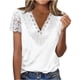 thumbnail image 1 of Mujeres moda verano Sexy pliegue impreso regular mujeres manga corta cuello en V botón Top OAVQHLG3B Store  lin121212, 1 of 3