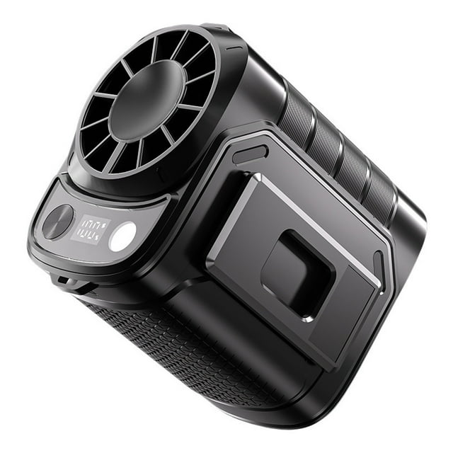 Billuyoard Ventilador de cuello eléctrico ABS con 5 velocidades de viento y pantalla LED de nivel de batería, recargable y portátil. Electrodomésticos negro Estilo ordinario