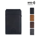 thumbnail image 3 of Men's Slim Wallet with RFID Blocking - Minimalist Front Pocket Leather Card Holder with Money Clip, 4-Color Options, 3 of 13