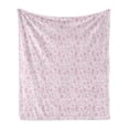 thumbnail image 1 of Ice Cream Soft Flannel Fleece Blanket, Girly Summer Desserts Pattern Popsicles Strawberry Flavour Yummy Glaze Cones, Cozy Plush for Indoor and Outdoor Use, 50" x 60", Pink and White, by Ambesonne, 1 of 5