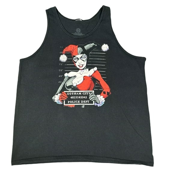 Harley Quinn Mugshot DC Comics Men's Tank Top Size Small