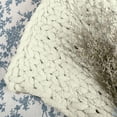 Comtest Chunky Knit Throw Blanket Soft Warm Chenille Blanket, Milk White, 40" x 40"(Single Sofa