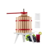 VEVOR 3.2 Gal/12L Fruit Wine Press, Solid Wood Basket with 8 Blocks, Heavy Duty Manual Juice Maker, Cider Apple Grape Tincture Honey Olive Oil Making Press with Handle for Kitchen, Home