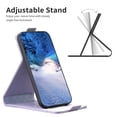 thumbnail image 3 of Flip Wallet Case for iPhone 14, PU Leather Magnetic Snap Folio Cover with Card Holder, Kickstand Function - TPU Shockproof Durable Protective Phone Case for iPhone 14, Purple, 3 of 7