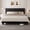 Black, variant on Virans King Size Bed Frame with Tufted Button Linen Headboard, Upholstered  Platform Bed Frame, No Box Spring Needed, Black