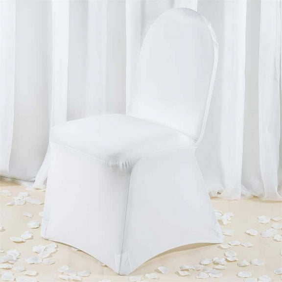 BalsaCircle White Solid Banquet Premium Spandex Stretchable Chair Cover Event Slipcover