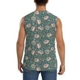 thumbnail image 4 of Lsque Hedgehogs and Flowers Print Men's Cotton Blend Sleeveless Muscle Shirts (S-3XL)- Moisture Wicking, Odor Protection, UPF 30+,XX-Large, 4 of 8