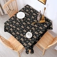 thumbnail image 2 of Black Highland Cow Flower Pattern Square Tablecloth,Waterproof Square Table Cover,Wipeable Spillproof Washable Table Cover for Home Kitchen Party Decor 42"X42"(107x107cm), 2 of 6