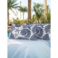 thumbnail image 4 of Outdoor Pillows Waterproof, Navy Blue Coastal Throw Pillows with Inserts Included, Beach Starfish Nautical Coral Shell Summer Indoor Outdoor Decorative Lumbar Pillow for Bed/Couch/Patio 12"x20", 2Pcs, 4 of 8
