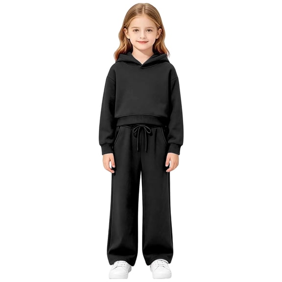 BOOMNY Girls 2 Peice Sweatsuits Back To School Long Sleeve Hoodies Sweatpants Sets for Kids Comfy Track Suits