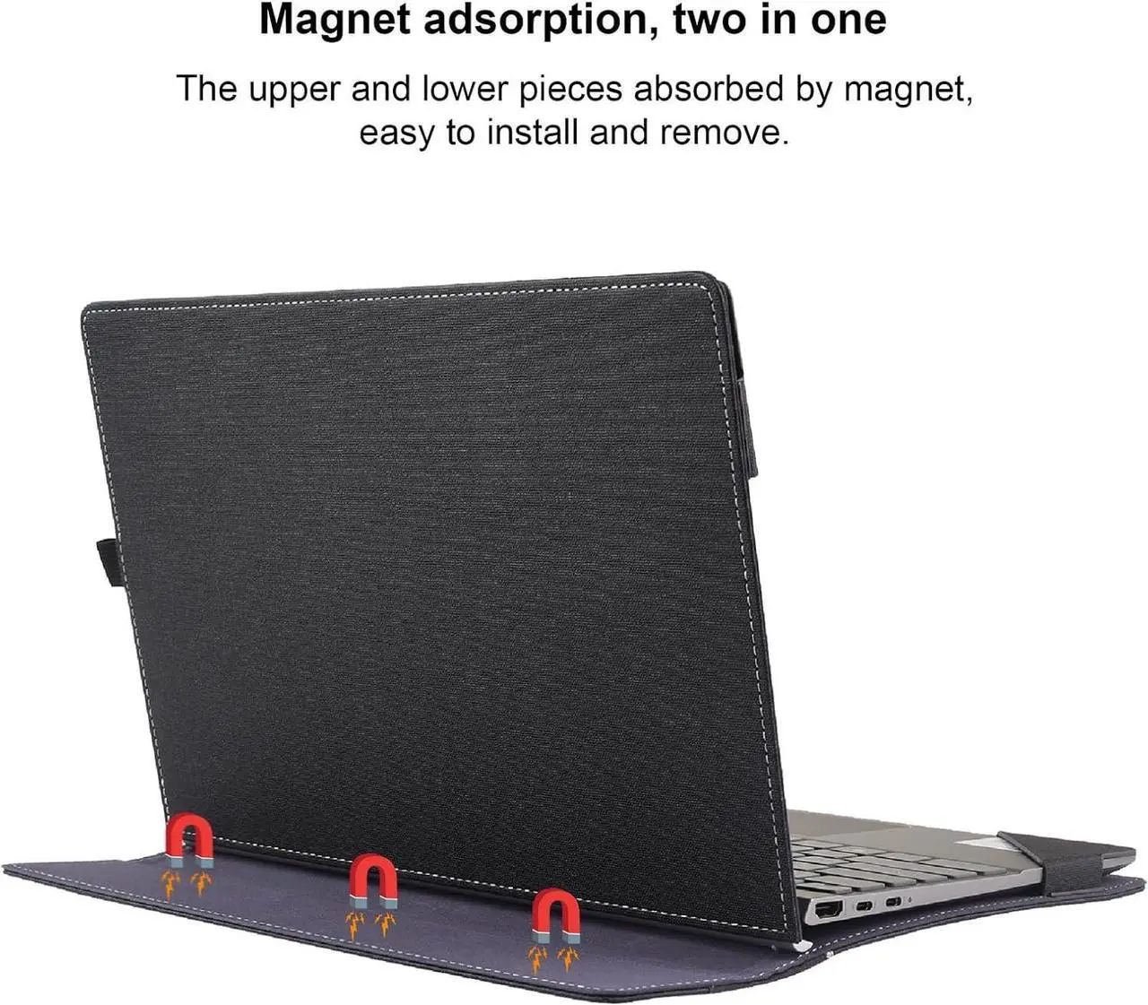 Case for HP Laptop 17s-cu /17-cp/17z-cp/Envy 17-cr 17t-cr/17-ch/17-da/17t-da17.3" All-Inclusive Drop-Proof Case PU Leather Inner Pocket Cover