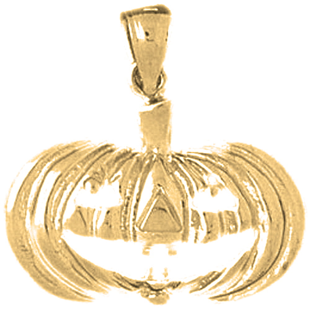 Jewels Obsession Pumpkin Necklace Rhodium-plated 925 Silver Pumpkin Pendant with 18 Necklace 