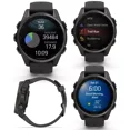 thumbnail image 2 of Garmin fenix 8 - 43 mm Sapphire, AMOLED, Carbon Gray DLC Titanium with Black/Pebble Gray Silicone GPS Smartwatch with Black Earbuds, 2 of 8