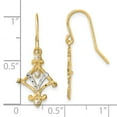 thumbnail image 3 of FB Jewels 14K Yellow Gold Small Chandelier Style Wire Earrings Diamond-cut Accents, 3 of 3
