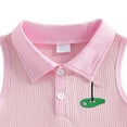 thumbnail image 4 of CAICJ98 Toddler Baby Girl Golf Outfits - Lapel Shirt & Skirt Set - Hole in One Birthday Clothing Infant Newborn Summer Clothes (Red,12-18 Months), 4 of 6