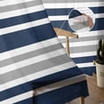 thumbnail image 5 of Navy Blue Grey Striped Sheer Curtains 72 Inches Long 2 Panels Set, Window Sheer Curtains for Living Room/Bedroom, Gradient Horizontal Lines Light Filtering Rod Pocket Curtain 52'' x 72'' x 2, 5 of 7