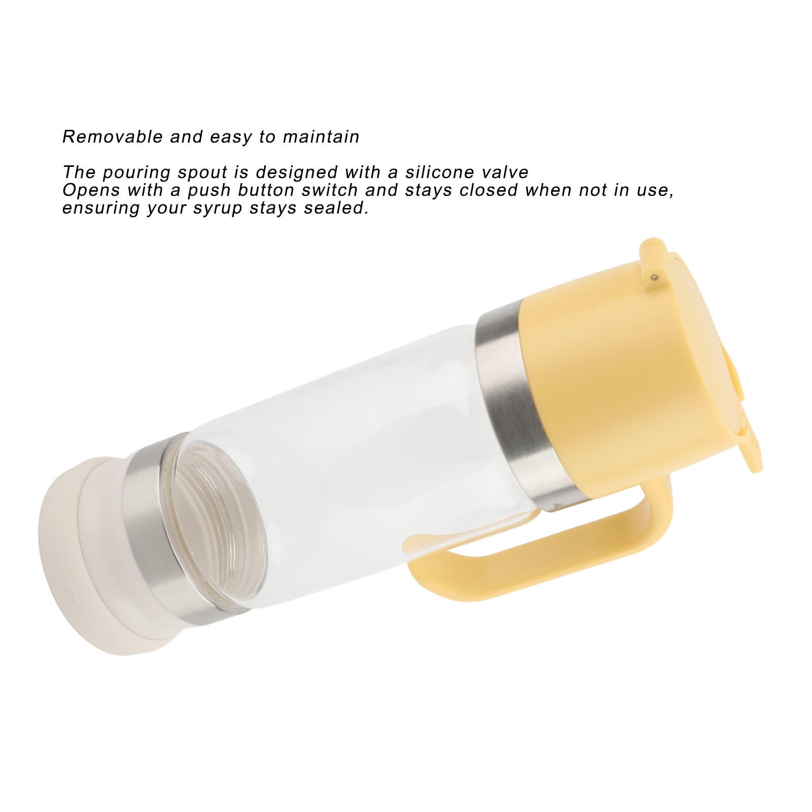 BIMZUC 300 ml Leak‑Proof Glass Syrup Dispenser – No‑Drip, Heat‑Resistant, Multi‑Use Honey & Sauce Bottle with Handle