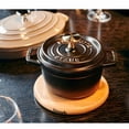 thumbnail image 3 of Staub Cast Iron 1.25-qt Round Cocotte - Matte Black, 3 of 9