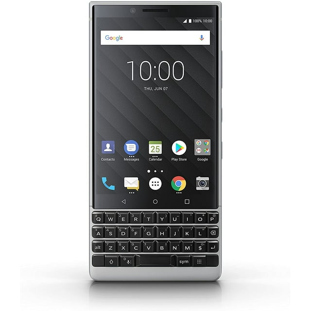 BlackBerry KEY2 (BBF100-2) 64 Go QWERTY Téléphone Intelligent Édition Argent Remis à Neuf