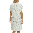 thumbnail image 5 of Xmarks Nightshirt Women's Short Sleeve V Neck Nightgown Sleepwear with Pockets Printed Loose Casual House Dress Knee Length Nightdress Short Sleeve Lounge Dress Loose Housecoat, S-2X, 5 of 6