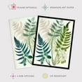 thumbnail image 2 of Elegant Fern Fronds Foliage Linocut Artwork Green Teal Pink Bright Botanical Nature Unframed Wall Art Print Poster Home Decor Premium, 2 of 5