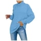 thumbnail image 2 of Gibobby Suéter de Cuello Alto para Mujer, Suéter suelto de punto acanalado a rayas para mujer, cuello alto 2023, de manga larga, casual, de ajuste holgado(Azul,G), 2 of 5