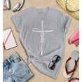 thumbnail image 3 of S4E Women's Jesus Cross Religious T-Shirt Large Sports Grey, 3 of 4