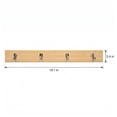 thumbnail image 6 of REGALWOVEN 1 Pack Coat Rack Wall Mount, Wood Coat Hook, Hat Rack, Wall Hooks for Hanging with 4 Hooks for Entryway, Bathroom, Bedroom Light Brown 19.1*2.4in, 6 of 6