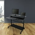thumbnail image 3 of Stand Up Desk Store Rolling Adjustable Height Two Tier Standing Desk Computer Workstation (Black Frame/Black Top, 48" Wide), 3 of 5