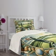 thumbnail image 3 of Ambesonne Golf Themed Quilted Bedspread Set 2 Pcs, Classicism Painting, Twin Size, Fern Green Blue and Mustard, 3 of 5