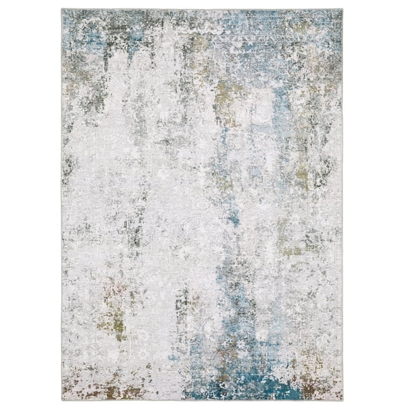 Woven Trends Lyron - MAL06 - Modern Style, Abstract Pattern, Pet & Family Friendly, Living Room, Kitchen, Office, Low Pile, Hand Made Wool Area Rug in Ivory - 2' x  3'