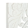 thumbnail image 4 of Kate and Laurel Saanvi Traditional Carved Wood Art Plaque Set, 2 pc, White, Wooden Wall Art with Dimensional Hand-Carved Design for Bedroom or Living Room Decor, 4 of 9