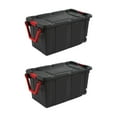 thumbnail image 1 of Sterilite 40 Gal Wheeled Industrial Tote Stackable Bin with Latch Lid, 2 Pack, 1 of 6